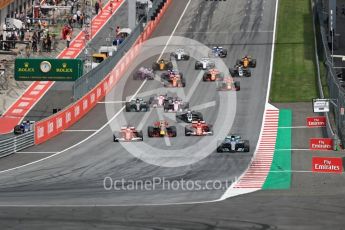 World © Octane Photographic Ltd. Formula 1 - Austria Grand Prix - Sunday - Race. Valtteri Bottas - Mercedes AMG Petronas F1 W08 EQ Energy+ leads race start. Red Bull Ring, Spielberg, Austria. Sunday 9th July 2017. Digital Ref: 1875LB1D4798