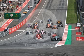 World © Octane Photographic Ltd. Formula 1 - Austria Grand Prix - Sunday - Race. Valtteri Bottas - Mercedes AMG Petronas F1 W08 EQ Energy+ leads race start. Red Bull Ring, Spielberg, Austria. Sunday 9th July 2017. Digital Ref: 1875LB1D4809