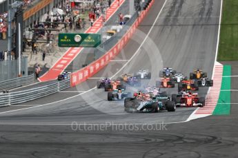 World © Octane Photographic Ltd. Formula 1 - Austria Grand Prix - Sunday - Race. Valtteri Bottas - Mercedes AMG Petronas F1 W08 EQ Energy+ leads race start. Red Bull Ring, Spielberg, Austria. Sunday 9th July 2017. Digital Ref: 1875LB1D4820