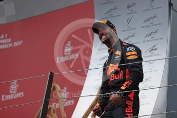 World © Octane Photographic Ltd. Formula 1 - Austria Grand Prix - Sunday - Race - Podium. Daniel Ricciardo - Red Bull Racing RB13. Red Bull Ring, Spielberg, Austria. Sunday 9th July 2017. Digital Ref: 1876LB1D6052