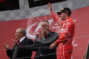 World © Octane Photographic Ltd. Formula 1 - Austria Grand Prix - Sunday - Race - Podium. Sebastian Vettel - Scuderia Ferrari SF70H. Red Bull Ring, Spielberg, Austria. Sunday 9th July 2017. Digital Ref: 1876LB1D6085