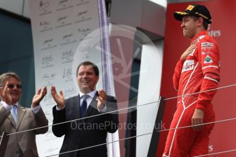 World © Octane Photographic Ltd. Formula 1 - Austria Grand Prix - Sunday - Race - Podium. Sebastian Vettel - Scuderia Ferrari SF70H. Red Bull Ring, Spielberg, Austria. Sunday 9th July 2017. Digital Ref: 1876LB1D6100