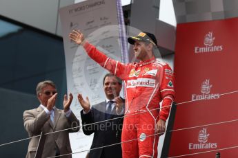 World © Octane Photographic Ltd. Formula 1 - Austria Grand Prix - Sunday - Race - Podium. Sebastian Vettel - Scuderia Ferrari SF70H. Red Bull Ring, Spielberg, Austria. Sunday 9th July 2017. Digital Ref: 1876LB1D6109