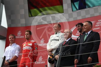 World © Octane Photographic Ltd. Formula 1 - Austria Grand Prix - Sunday - Race - Podium. Valtteri Bottas - Mercedes AMG Petronas F1 W08 EQ Energy+, Sebastian Vettel - Scuderia Ferrari SF70H and Daniel Ricciardo - Red Bull Racing RB13. Red Bull Ring, Spielberg, Austria. Sunday 9th July 2017. Digital Ref: 1876LB1D6177