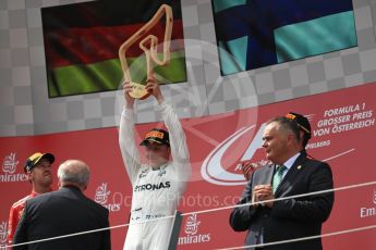 World © Octane Photographic Ltd. Formula 1 - Austria Grand Prix - Sunday - Race - Podium. Valtteri Bottas - Mercedes AMG Petronas F1 W08 EQ Energy+. Red Bull Ring, Spielberg, Austria. Sunday 9th July 2017. Digital Ref: 1876LB1D6213