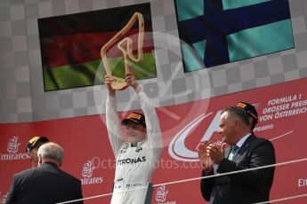 World © Octane Photographic Ltd. Formula 1 - Austria Grand Prix - Sunday - Race - Podium. Valtteri Bottas - Mercedes AMG Petronas F1 W08 EQ Energy+. Red Bull Ring, Spielberg, Austria. Sunday 9th July 2017. Digital Ref: 1876LB1D6217