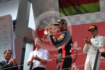 World © Octane Photographic Ltd. Formula 1 - Austria Grand Prix - Sunday - Race - Podium. Daniel Ricciardo - Red Bull Racing RB13. Red Bull Ring, Spielberg, Austria. Sunday 9th July 2017. Digital Ref: 1876LB1D6299