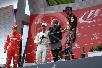 World © Octane Photographic Ltd. Formula 1 - Austria Grand Prix - Sunday - Race - Podium. Valtteri Bottas - Mercedes AMG Petronas F1 W08 EQ Energy+, Sebastian Vettel - Scuderia Ferrari SF70H and Daniel Ricciardo - Red Bull Racing RB13. Red Bull Ring, Spielberg, Austria. Sunday 9th July 2017. Digital Ref: 1876LB1D6563