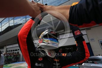 World © Octane Photographic Ltd. Formula 1 - Austria Grand Prix - Sunday - Race - Podium. Daniel Ricciardo - Red Bull Racing RB13. Red Bull Ring, Spielberg, Austria. Sunday 9th July 2017. Digital Ref: 1876LB2D6896