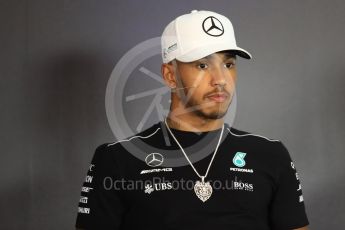 World © Octane Photographic Ltd. Formula 1 - Austria Grand Prix - Thursday –FIA Drivers Press Conference, Part 1. Lewis Hamilton - Mercedes AMG Petronas F1 team. Red Bull Ring, Spielberg, Austria. Thursday 6th July 2017. Digital Ref: 1860LB1D9163