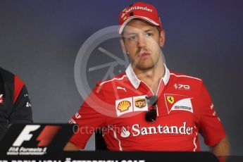 World © Octane Photographic Ltd. Formula 1 - Austria Grand Prix - Thursday - FIA Drivers Press Conference, Part 1. Sebastian Vettel - Scuderia Ferrari. Red Bull Ring, Spielberg, Austria. Thursday 6th July 2017. Digital Ref: 1860LB1D9258