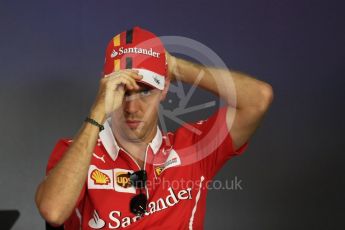 World © Octane Photographic Ltd. Formula 1 - Austria Grand Prix - Thursday - FIA Drivers Press Conference, Part 1. Sebastian Vettel - Scuderia Ferrari. Red Bull Ring, Spielberg, Austria. Thursday 6th July 2017. Digital Ref: 1860LB1D9320