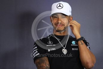 World © Octane Photographic Ltd. Formula 1 - Austria Grand Prix - Thursday –FIA Drivers Press Conference, Part 1. Lewis Hamilton - Mercedes AMG Petronas F1 team. Red Bull Ring, Spielberg, Austria. Thursday 6th July 2017. Digital Ref: 1860LB1D9435