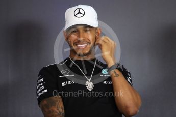 World © Octane Photographic Ltd. Formula 1 - Austria Grand Prix - Thursday –FIA Drivers Press Conference, Part 1. Lewis Hamilton - Mercedes AMG Petronas F1 team. Red Bull Ring, Spielberg, Austria. Thursday 6th July 2017. Digital Ref: 1860LB1D9439