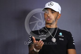 World © Octane Photographic Ltd. Formula 1 - Austria Grand Prix - Thursday –FIA Drivers Press Conference, Part 1. Lewis Hamilton - Mercedes AMG Petronas F1 team. Red Bull Ring, Spielberg, Austria. Thursday 6th July 2017. Digital Ref: 1860LB1D9467