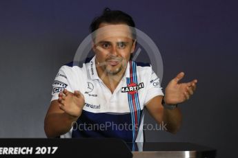 World © Octane Photographic Ltd. Formula 1 - Austria Grand Prix - Thursday - FIA Drivers Press Conference, Part 2. Felipe Massa - Williams Martini Racing. Red Bull Ring, Spielberg, Austria. Thursday 6th July 2017. Digital Ref: 1860LB1D9688