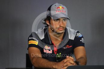 World © Octane Photographic Ltd. Formula 1 - Austria Grand Prix - Thursday - FIA Drivers Press Conference, Part 2. Carlos Sainz - Scuderia Toro Rosso. Red Bull Ring, Spielberg, Austria. Thursday 6th July 2017. Digital Ref: 1860LB1D9727