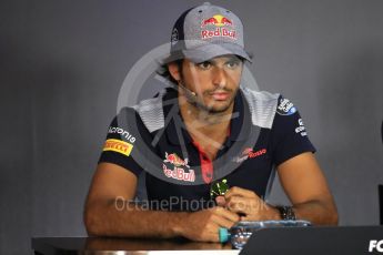 World © Octane Photographic Ltd. Formula 1 - Austria Grand Prix - Thursday - FIA Drivers Press Conference, Part 2. Carlos Sainz - Scuderia Toro Rosso. Red Bull Ring, Spielberg, Austria. Thursday 6th July 2017. Digital Ref: 1860LB1D9791