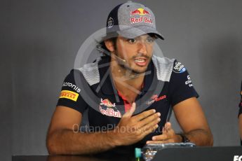 World © Octane Photographic Ltd. Formula 1 - Austria Grand Prix - Thursday - FIA Drivers Press Conference, Part 2. Carlos Sainz - Scuderia Toro Rosso. Red Bull Ring, Spielberg, Austria. Thursday 6th July 2017. Digital Ref: 1860LB1D9799