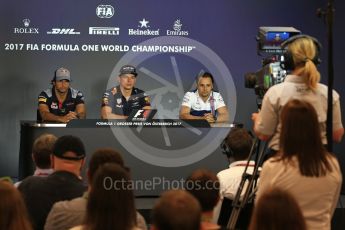 World © Octane Photographic Ltd. Formula 1 - Austria Grand Prix - Thursday - FIA Drivers Press Conference, Part 2. Felipe Massa - Williams Martini Racing, Carlos Sainz - Scuderia Toro Rosso and Max Verstappen - Red Bull Racing. Red Bull Ring, Spielberg, Austria. Thursday 6th July 2017. Digital Ref: 1860LB2D4586