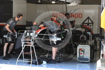 World © Octane Photographic Ltd. Formula 1 - Austria Grand Prix - Thursday - Pit Lane. McLaren Honda MCL32. Red Bull Ring, Spielberg, Austria. Thursday 6th July 2017. Digital Ref: 1861LB1D9037