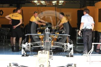 World © Octane Photographic Ltd. Formula 1 - Austria Grand Prix - Thursday - Pit Lane. Renault Sport F1 Team R.S.17. Red Bull Ring, Spielberg, Austria. Thursday 6th July 2017. Digital Ref: 1861LB1D9120