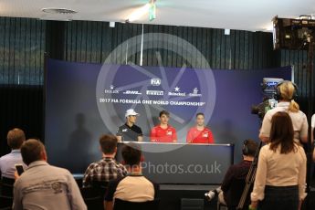 World © Octane Photographic Ltd. FIA Formula 2 (F2) - Qualifying Press conference. Charles Leclerc - Prema Racing (Pole), Sergio Sette Camara – MP Motorsport (2nd) and , Antonio Fuoco – Prema Racing (3rd). Red Bull Ring - Spielberg - Austria. Sunday 14th May 2017. Digital Ref: 1865LB2D5781