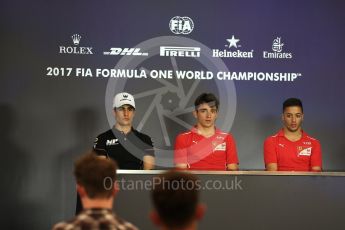 World © Octane Photographic Ltd. FIA Formula 2 (F2) - Qualifying Press conference. Charles Leclerc - Prema Racing (Pole), Sergio Sette Camara – MP Motorsport (2nd) and , Antonio Fuoco – Prema Racing (3rd). Red Bull Ring - Spielberg - Austria. Sunday 14th May 2017. Digital Ref: 1865LB2D5786