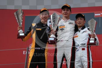 World © Octane Photographic Ltd. Formula 1 - Austria Grand Prix - Saturday - GP3 Race 1. George Russell - ART Grand Prix, Jack Aitken - ART Grand Prix and Nirei Fukuzumi - ART Grand Prix. Red Bull Ring, Spielberg, Austria. Saturday 8th July 2017. Digital Ref: 1870LB1D3707