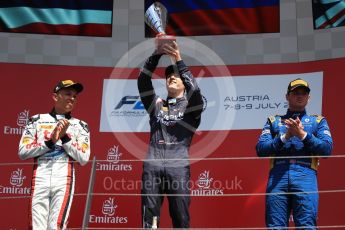 World © Octane Photographic Ltd. Austria Grand Prix - Sunday - FIA Formula 2 - Race 2. Artem Markelov - Russian Time, Alexandre Albon - ART Grand Prix and Oliver Rowland - DAMS. Red Bull Ring, Spielberg, Austria. Sunday 9th July 2017. Digital Ref: 1872LB1D4240