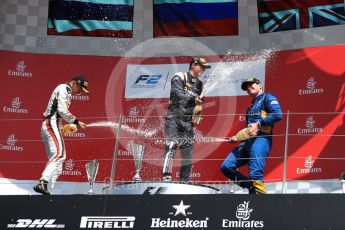 World © Octane Photographic Ltd. Austria Grand Prix - Sunday - FIA Formula 2 - Race 2. Artem Markelov - Russian Time, Alexandre Albon - ART Grand Prix and Oliver Rowland - DAMS. Red Bull Ring, Spielberg, Austria. Sunday 9th July 2017. Digital Ref: 1872LB1D4266