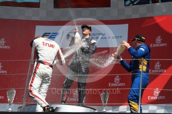 World © Octane Photographic Ltd. Austria Grand Prix - Sunday - FIA Formula 2 - Race 2. Artem Markelov - Russian Time, Alexandre Albon - ART Grand Prix and Oliver Rowland - DAMS. Red Bull Ring, Spielberg, Austria. Sunday 9th July 2017. Digital Ref: 1872LB1D4281