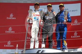 World © Octane Photographic Ltd. Austria Grand Prix - Sunday - FIA Formula 2 - Race 2. Artem Markelov - Russian Time, Alexandre Albon - ART Grand Prix and Oliver Rowland - DAMS. Red Bull Ring, Spielberg, Austria. Sunday 9th July 2017. Digital Ref: 1872LB1D4316