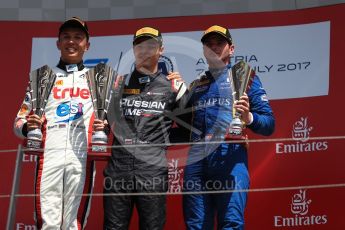 World © Octane Photographic Ltd. Austria Grand Prix - Sunday - FIA Formula 2 - Race 2. Artem Markelov - Russian Time, Alexandre Albon - ART Grand Prix and Oliver Rowland - DAMS. Red Bull Ring, Spielberg, Austria. Sunday 9th July 2017. Digital Ref: 1872LB1D4324