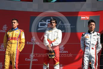 World © Octane Photographic Ltd. GP3 - Race 2. Raoul Hyman - Campos Racing, Guiliano Alsei – Trident and Nirei Fukuzumi - ART Grand Prix. Red Bull Ring, Spielberg, Austria. Sunday 9th July 2017. Digital Ref: 1871LB1D3943