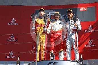 World © Octane Photographic Ltd. GP3 - Race 2. Raoul Hyman - Campos Racing, Guiliano Alsei – Trident and Nirei Fukuzumi - ART Grand Prix. Red Bull Ring, Spielberg, Austria. Sunday 9th July 2017. Digital Ref: 1871LB1D4021