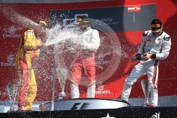 World © Octane Photographic Ltd. GP3 - Race 2. Raoul Hyman - Campos Racing, Guiliano Alsei – Trident and Nirei Fukuzumi - ART Grand Prix. Red Bull Ring, Spielberg, Austria. Sunday 9th July 2017. Digital Ref: 1871LB1D4042