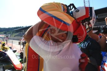 World © Octane Photographic Ltd. GP3 - Race 2. Guiliano Alsei – Trident and dad Jean Alesi. Red Bull Ring, Spielberg, Austria. Sunday 9th July 2017. Digital Ref: 1871LB2D6423