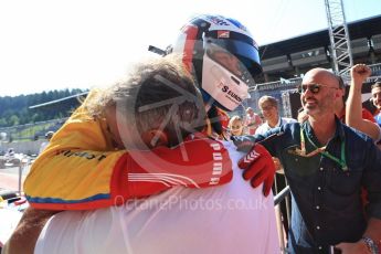 World © Octane Photographic Ltd. GP3 - Race 2. Guiliano Alsei – Trident and dad Jean Alesi. Red Bull Ring, Spielberg, Austria. Sunday 9th July 2017. Digital Ref: 1871LB2D6430