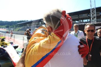 World © Octane Photographic Ltd. GP3 - Race 2. Guiliano Alsei – Trident and dad Jean Alesi. Red Bull Ring, Spielberg, Austria. Sunday 9th July 2017. Digital Ref: 1871LB2D6486