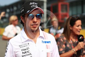 World © Octane Photographic Ltd. Formula 1 - Belgian Grand Prix - Drivers’ Parade. Sergio Perez - Sahara Force India VJM10. Circuit de Spa Francorchamps, Belgium. Sunday 27th August 2017. Digital Ref:1932LB1D8217