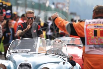 World © Octane Photographic Ltd. Formula 1 - Belgian Grand Prix - Drivers’ Parade. Kevin Magnussen - Haas F1 Team VF-17. Circuit de Spa Francorchamps, Belgium. Sunday 27th August 2017. Digital Ref:1932LB1D8255