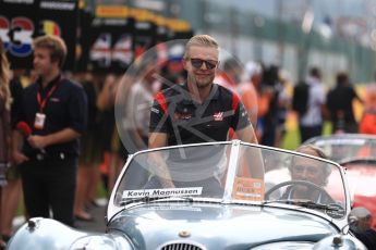 World © Octane Photographic Ltd. Formula 1 - Belgian Grand Prix - Drivers’ Parade. Kevin Magnussen - Haas F1 Team VF-17. Circuit de Spa Francorchamps, Belgium. Sunday 27th August 2017. Digital Ref:1932LB1D8261