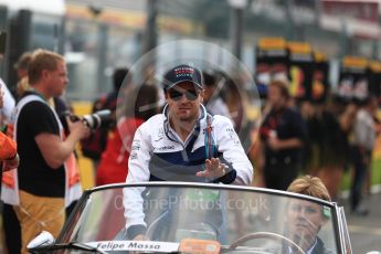 World © Octane Photographic Ltd. Formula 1 - Belgian Grand Prix - Drivers’ Parade. Felipe Massa - Williams Martini Racing FW40. Circuit de Spa Francorchamps, Belgium. Sunday 27th August 2017. Digital Ref:1932LB1D8269