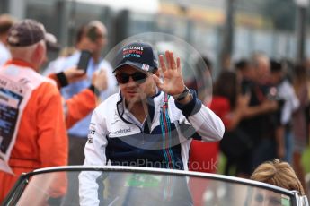 World © Octane Photographic Ltd. Formula 1 - Belgian Grand Prix - Drivers’ Parade. Felipe Massa - Williams Martini Racing FW40. Circuit de Spa Francorchamps, Belgium. Sunday 27th August 2017. Digital Ref:1932LB1D8274