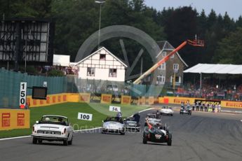 World © Octane Photographic Ltd. Formula 1 - Belgian Grand Prix - Drivers’ Parade underway. Circuit de Francorchamps, Belgium. Sunday 27th August 2017. Digital Ref:1932LB1D8315