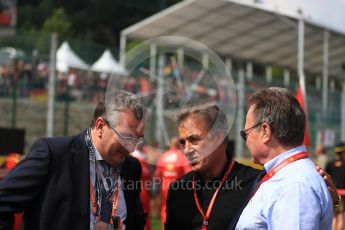 World © Octane Photographic Ltd. Formula 1 - Belgian Grand Prix - Grid. Jean Alesi and Pierre Yves Jeholet - Minister for the Economy. Circuit de Spa Francorchamps, Belgium. Sunday 27th August 2017. Digital Ref:1932LB1D8317