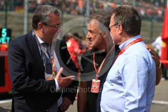 World © Octane Photographic Ltd. Formula 1 - Belgian Grand Prix - Grid. Jean Alesi and Pierre Yves Jeholet - Minister for the Economy. Circuit de Spa Francorchamps, Belgium. Sunday 27th August 2017. Digital Ref:1932LB1D8326