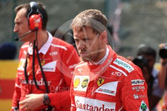 World © Octane Photographic Ltd. Formula 1 - Belgian Grand Prix - Grid. Sebastian Vettel - Scuderia Ferrari SF70H. Circuit de Spa Francorchamps, Belgium. Sunday 27th August 2017. Digital Ref: 1932LB1D8369