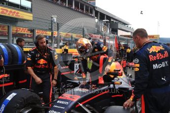 World © Octane Photographic Ltd. Formula 1 - Belgian Grand Prix - Grid. Max Verstappen - Red Bull Racing RB13. Circuit de Spa Francorchamps, Belgium. Sunday 27th August 2017. Digital Ref:1932LB2D7215